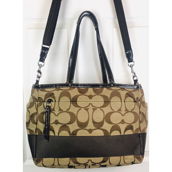 Coach Signature Stripe Multifunction Diaper Bag - Picture 2 of 9